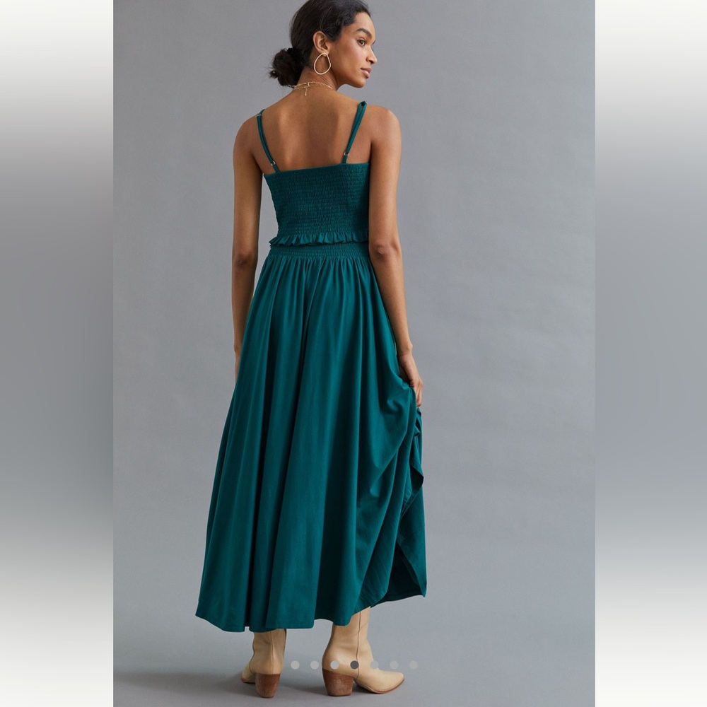 Anthropologie Teal Maxi Skirt and top set - Picture 4 of 8